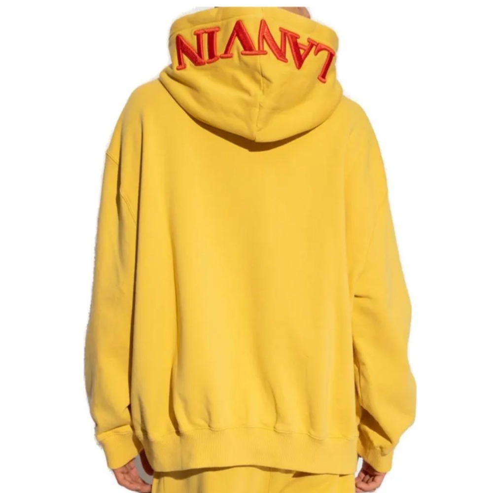 Lanvin X Future Logo Embroidered Drop-shoulder Hoodie - Picture 2 of 9